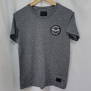 MUSIUM DIV. MDIV Logo Brand Slim Fit Cotton Heathered Charcoal Mute Static